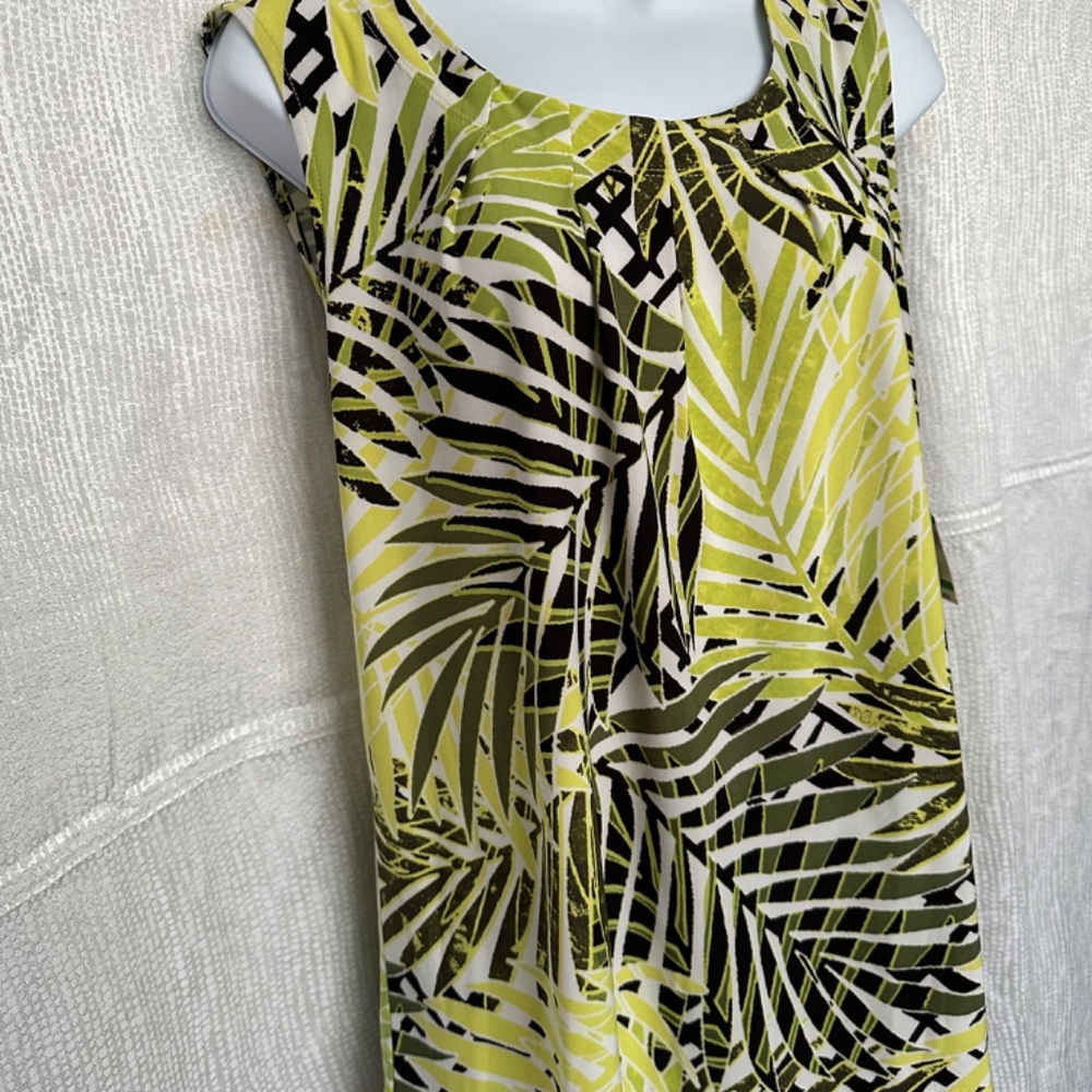 NEW, Kasper, sleeveless top with pleated neckline, sizeL - Picture 5 of 5